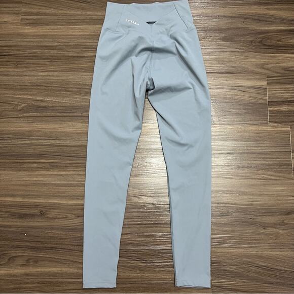 l's begin womens High waist cross cut out leggings blue sz small - Picture 1 of 7